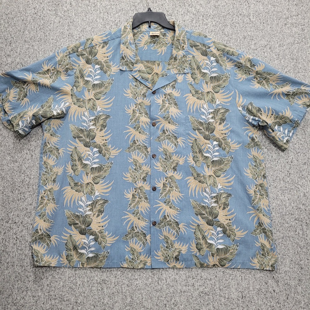Royal Creations Mens 5XL Blue Tropical Floral Hawaiian Camp Shirt Made in Hawaii